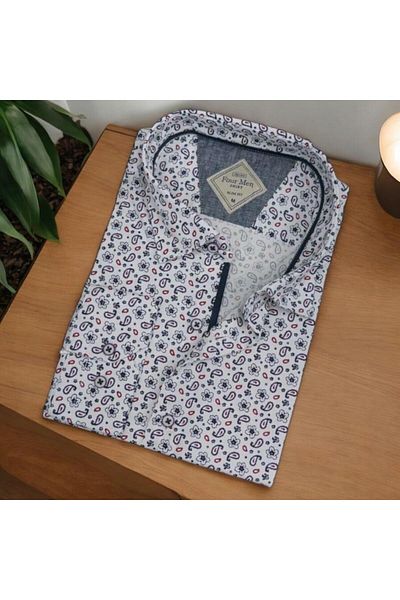 EREN STYLE Cămașă pentru bărbați din bumbac cu mânecă lungă (Slim Fit Fit)