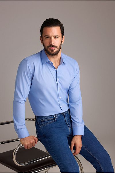 Kiğılı Cămașă din bumbac fără călcat, cu mânecă lungă, slim fit