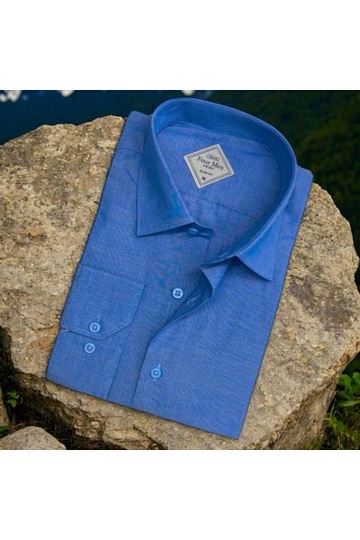 EREN STYLE Cămașă pentru bărbați din bumbac cu mânecă lungă (Slim Fit Fit)