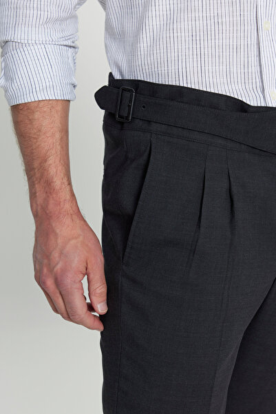 ALTINYILDIZ CLASSICS Чоловічі сірі вузькі брюки з еластичним поясом і бічними кишенями