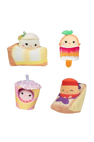 TOYFEST لعبة Micromallows Squishmallows القطيفة الناعمة الصغيرة 4 مجسمات + 4 مجموعة مجسمات إكسسوارات - 6 سم
