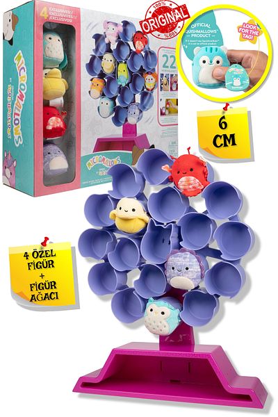 TOYFEST لعبة Micromallows Squishmallows Mini القطيفة الناعمة - مجموعة من 4 قطع، 6 سم، شخصية مخصصة ومعرض ضخم