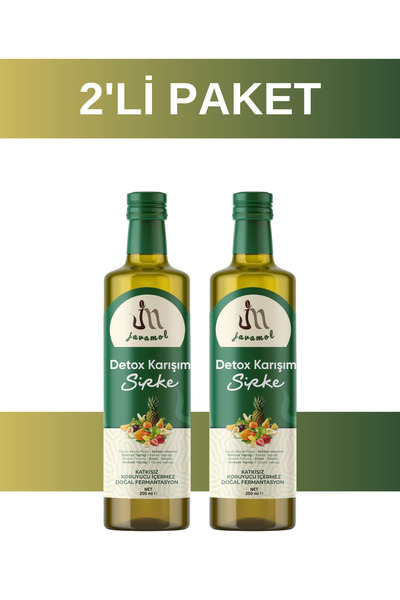 javamol Kayısı Detox Sirkesi Premium Doğal Organik Detox Sirke 2'Li Paket 500 ml