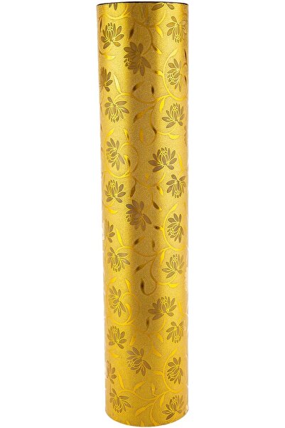 AKDC Floral Design Cylindrical Flower Vase - Golden