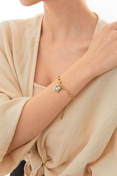 Fulla Moda Butterfly Beaded Chain Bracelet