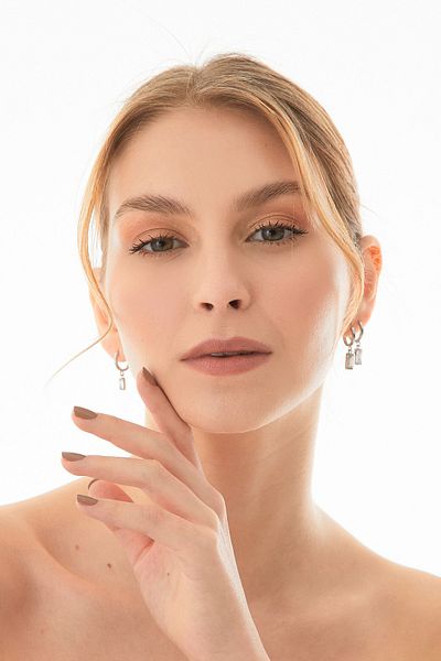 Fulla Moda Stoned 3-Piece Clip Earrings
