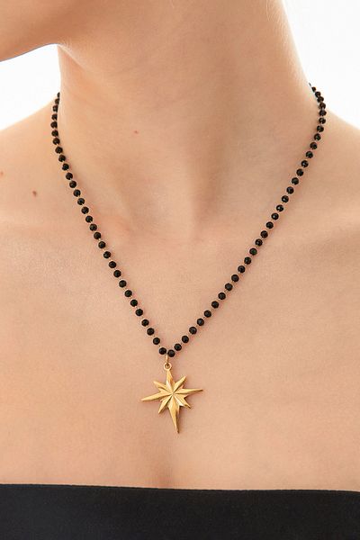 Fulla Moda Star Dorica Chain Steel Necklace