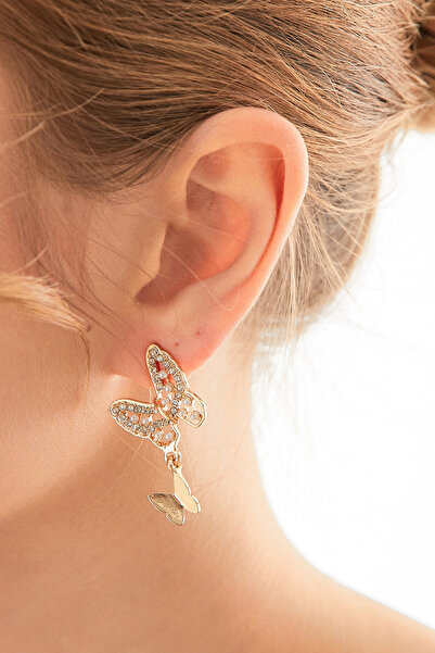 Fulla Moda Stoned Butterfly Earrings