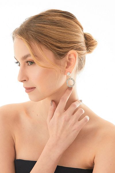 Fulla Moda Stone Dangle Earrings