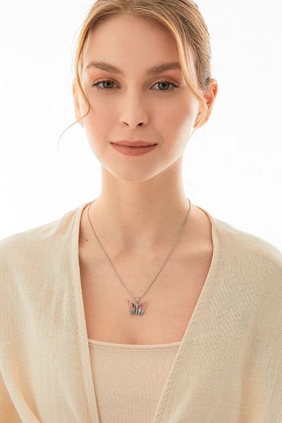Fulla Moda Butterfly Steel Necklace
