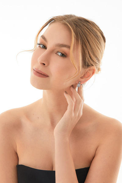 Fulla Moda Stoned Baguette Earrings