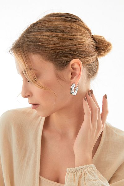 Fulla Moda Half Hoop Earrings