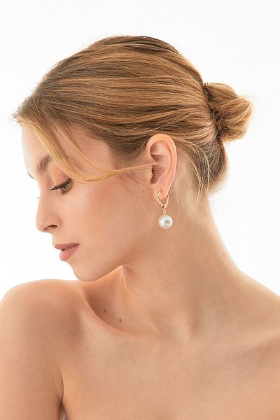 Fulla Moda Dangle Clip Earrings with Pearls