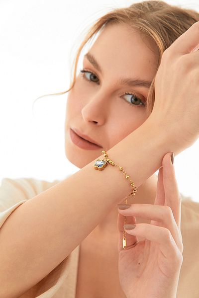 Fulla Moda Butterfly Beaded Chain Bracelet