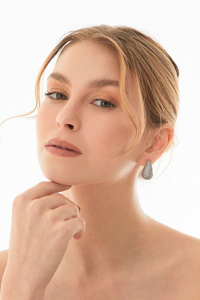 Fulla Moda Water Drop Stone Earrings