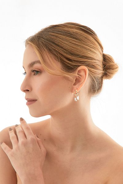 Fulla Moda Stoned 3-Piece Clip Earrings