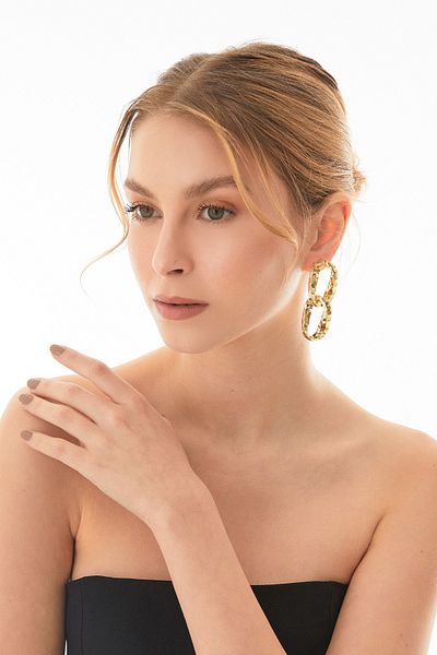 Fulla Moda Oval Dangle Earrings