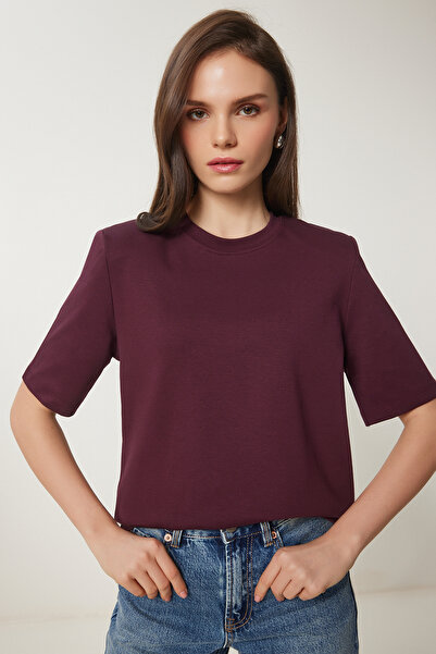 Lovelyİstanbul Μπλουζάκι με επένδυση Interlock Plum Lus0085