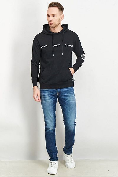 PUBG Men Hood With Drawstring Graphic Sweatshirt, Black And White