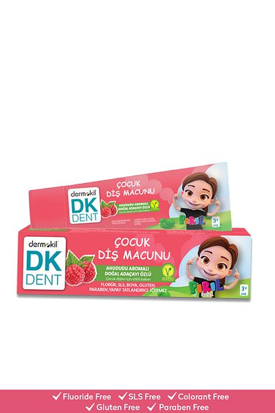 Dermokil Dent Dk Vegan Pırıl Raspberry Flavored Fluoride Free Children's Toothpaste 50ml