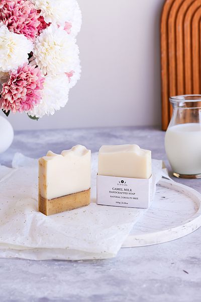 bermark Natural Handmade Camel Milk Soap, Cold Process – Moisturizing & Nourishing Skin Care 1 Piece 100 Gr