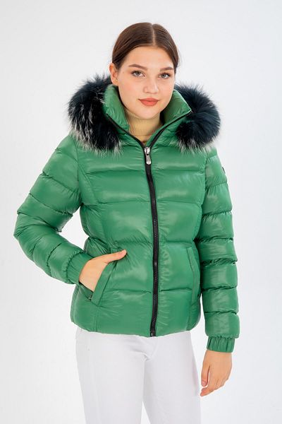 G-FOX Women's Short Detachable Fur Hooded Padded Puffer Jacket 8347