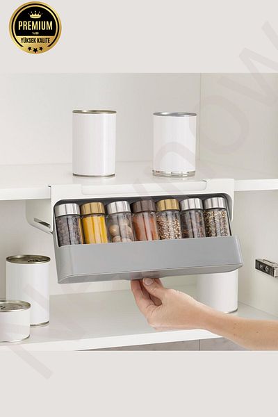 Pembishayatlar In-Cabinet Shelf Organizer Under-Shelf Spice Rack, Storage Box