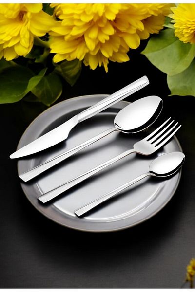 Gökdil 12 Personality Asrin 48 Gold Touch Luxury Transportation & Stainless Steel 18/10 Spoon Set