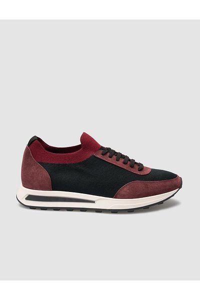 Cabani Knitwear Claret Red Lace-Up Men's Sports Shoes
