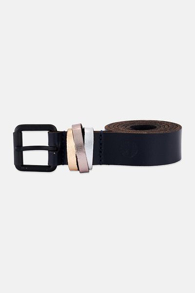 Timberland Women Plain Cross Keeper Leather Belt, Midnight Blue