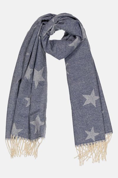 Max Studio Women Textured Scarf 190 x 90 cm, Navy Combo
