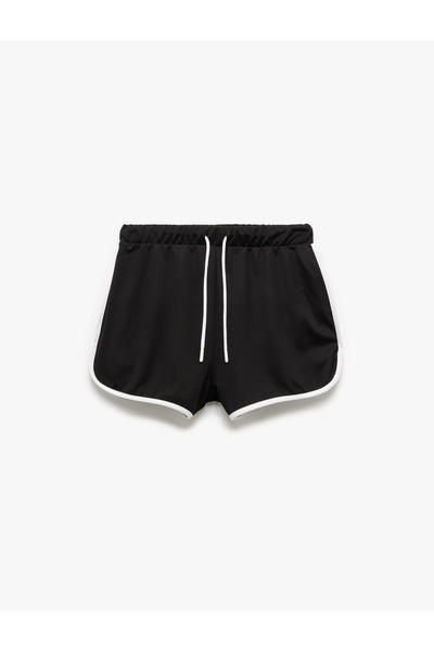 Koton Normal Bel Biyeli Bağcıklı Rahat Kesim Mini Şort