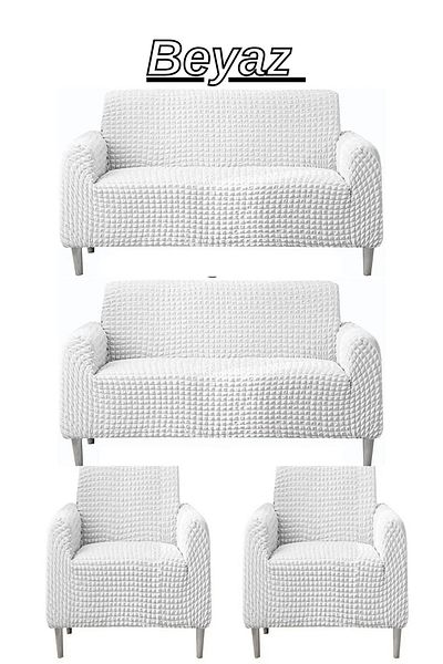 kanway Set de canapea înfășurată elastic elastic elastic 3+3+1+1 - fără fustă lungă