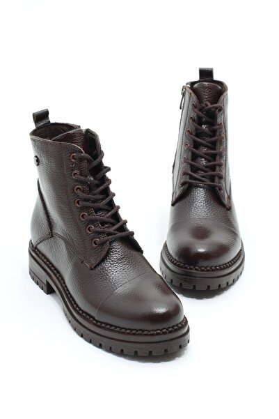 lizel KRAMER KAHVE RENK GERÇEK DERİ KADIN POSTAL BOT