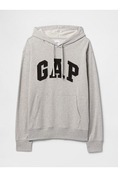 GAP Men's Gray Logo French Terry Fabric Sweatshirt