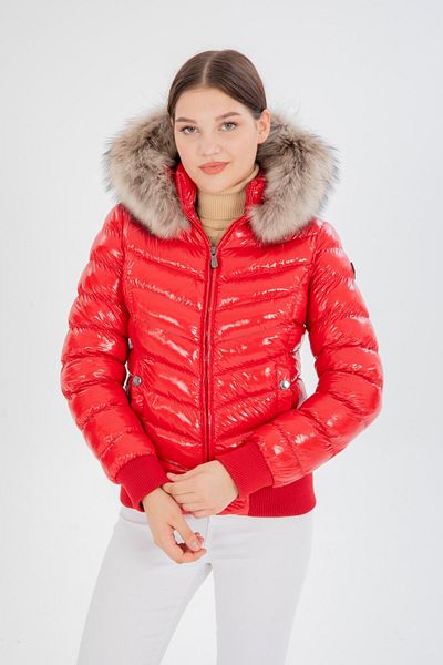 G-FOX Women's Short Removable Fur Hooded Padded Water Repellent Puffer Jacket 8637