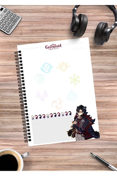 mertfigur Genshin Wriothesley Anime Spiral Notebook A5 (50 Sheets)