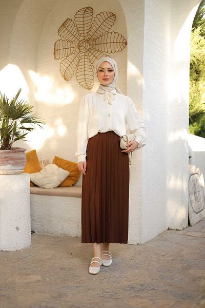 Lamazi Veil Crep Fabric Inner Show No Pilese Skirt Unlined