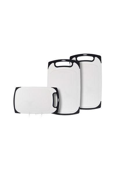 HIC Cutting Board Set Silicone Handle 3 Pcs