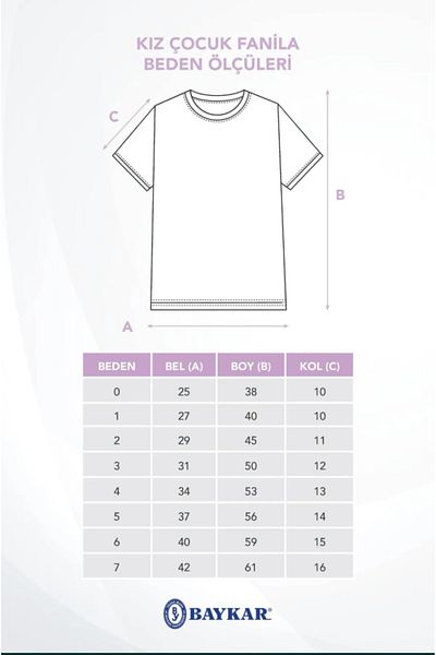 BAYKAR Girls' Cotton Round Neck Undershirt T-Shirt 3 Pack 4444* White