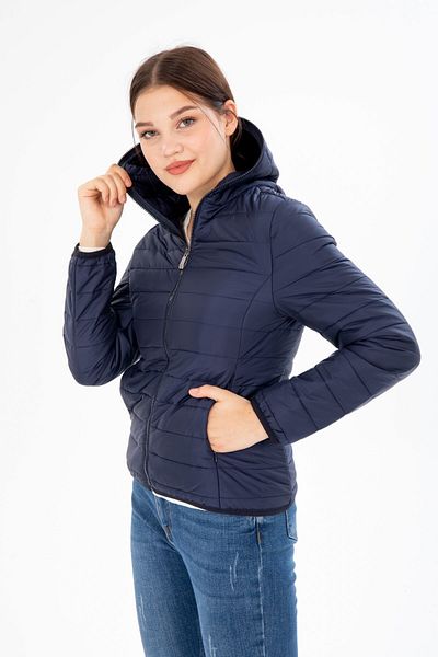 G-FOX Women's Quilted Seasonal Puffer Jacket Fixed Hooded Full Length Zippered 8398