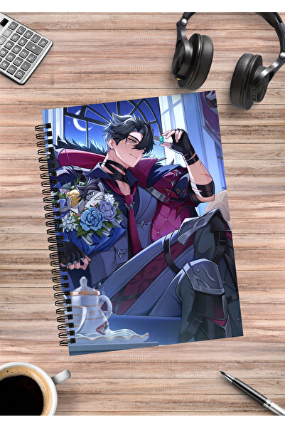 mertfigur Genshin Wriothesley Anime Caiet cu spirală A5 (50 coli)