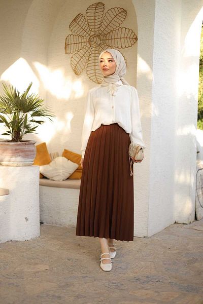 Lamazi Veil Crep Fabric Inner Show No Pilese Skirt Unlined