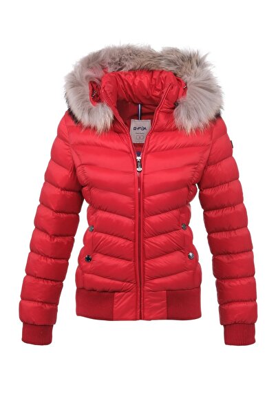 G-FOX Women's Short Removable Natural Fur Hooded Padded Water Repellent down Jackets 8637