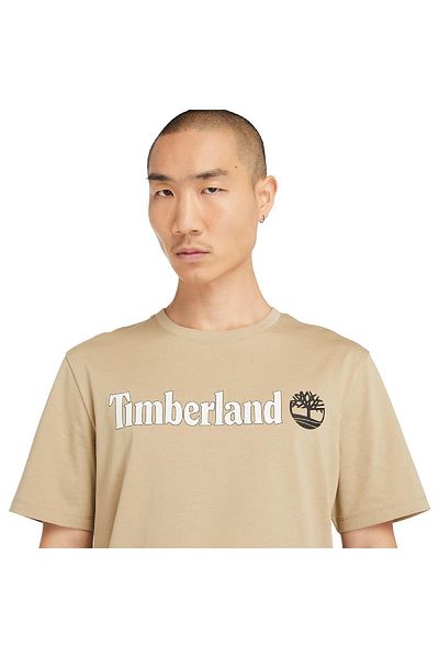 Timberland Tb0A5Upq Linear Logo Sleeve Yellow Men's T-Shirt