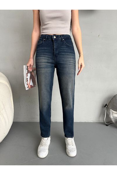 alanora Γυναικείο Stretchy/Lycra High Waist Mom Jean