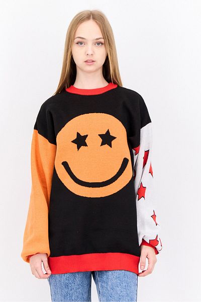 Labelrail x Sophia Hadjipanteli Women Crew Neck Colorblock Sweatshirt, Multicolor