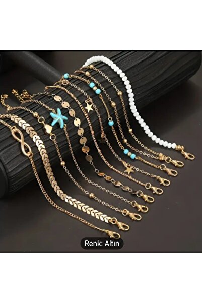 10 LU ALTIN RENGİ BİLEKLİK