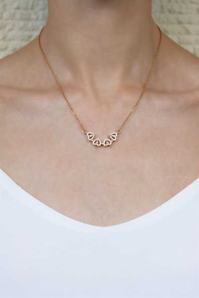 Sose Moda Steel Heart and Clover Necklace