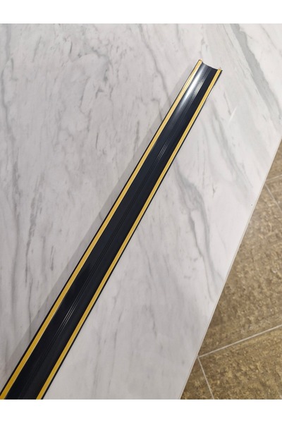 ORSAYAPI Parke Eşik Çıtası Kendinden Yapışkanlı Antrasit Renkli Alüminyum Profil 90 Cm /3 Adet.